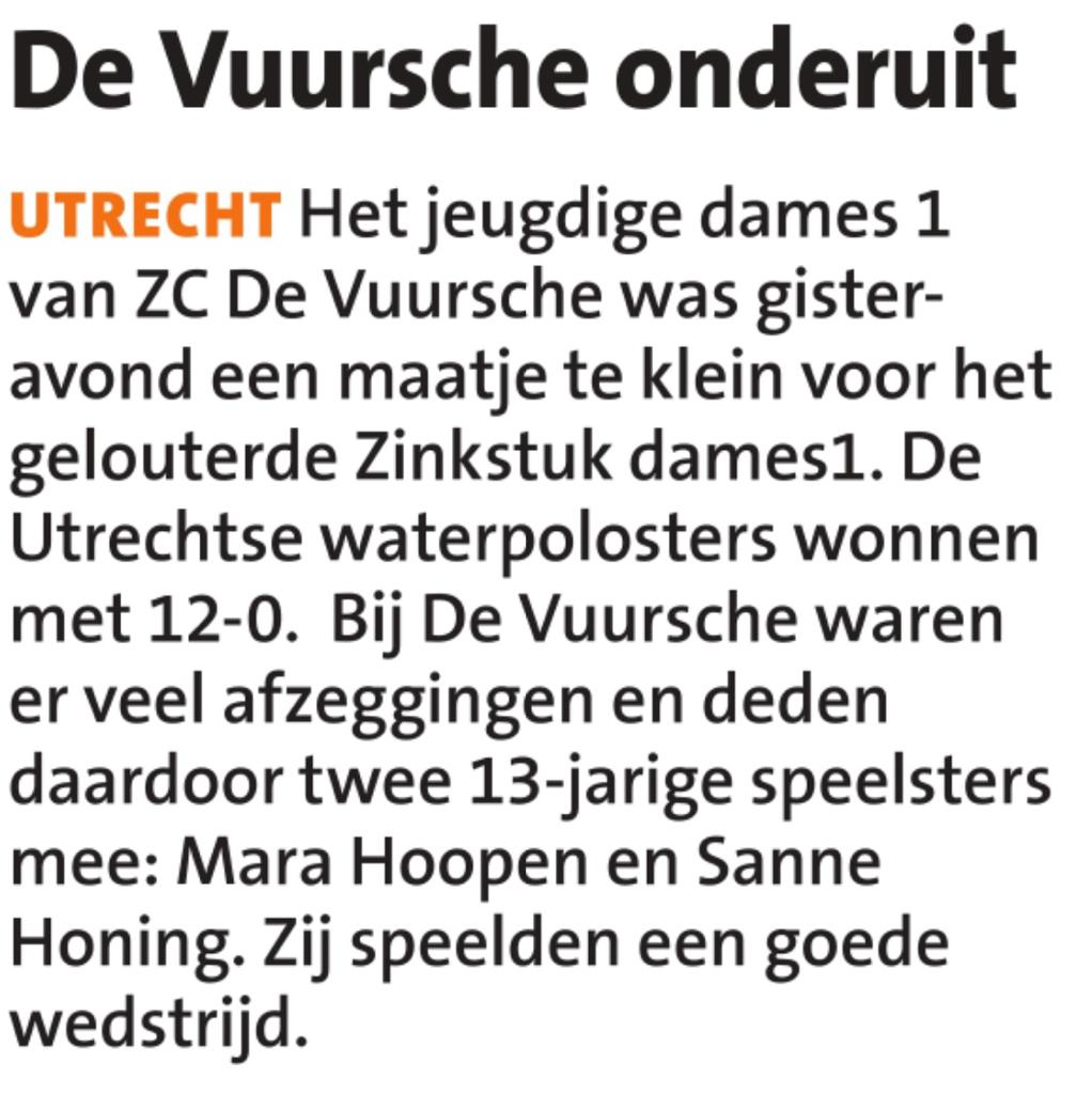 De Vuursche dames onderuit