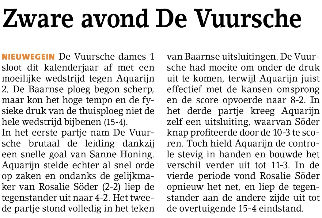 Zware avond De Vuursche