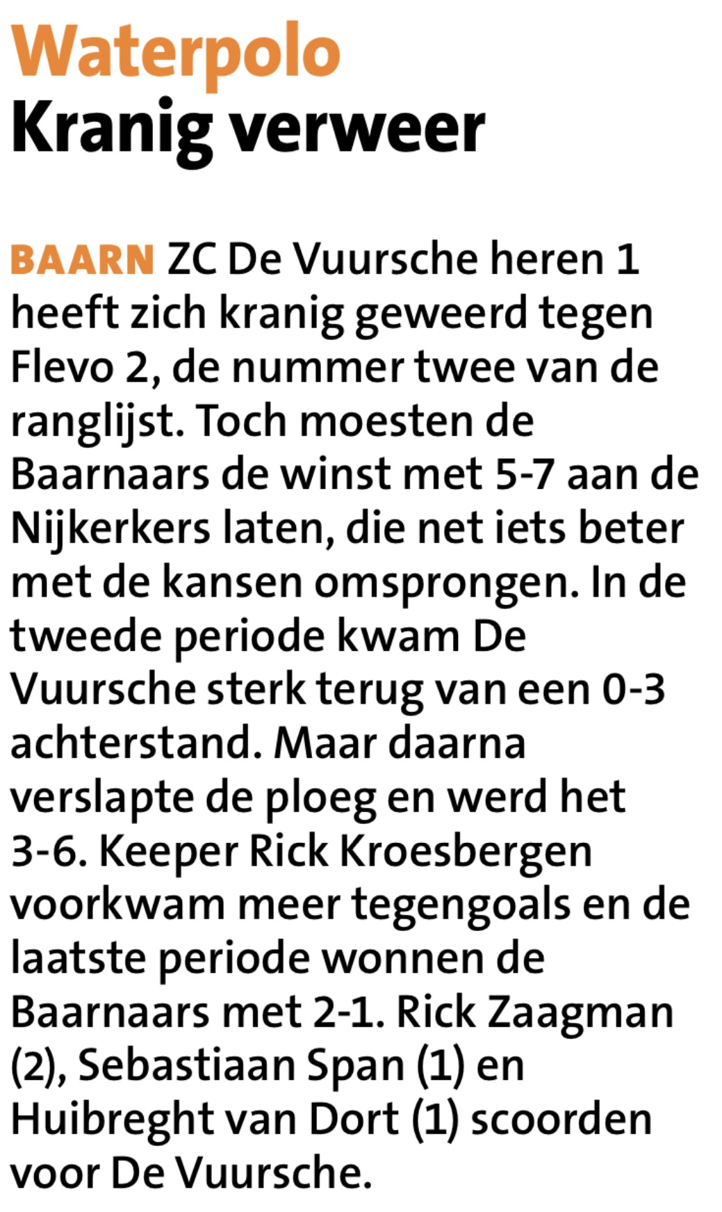 Kranig verweer Heren