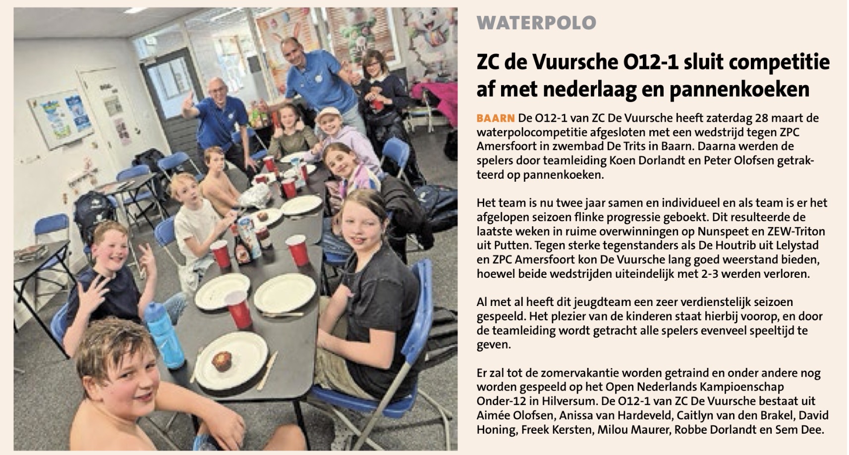 Vuursche O12-1 sluit competitie af met nederlaag en pannenkoeken