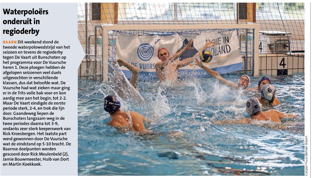 Waterpoloërs onderuit in regioderby
