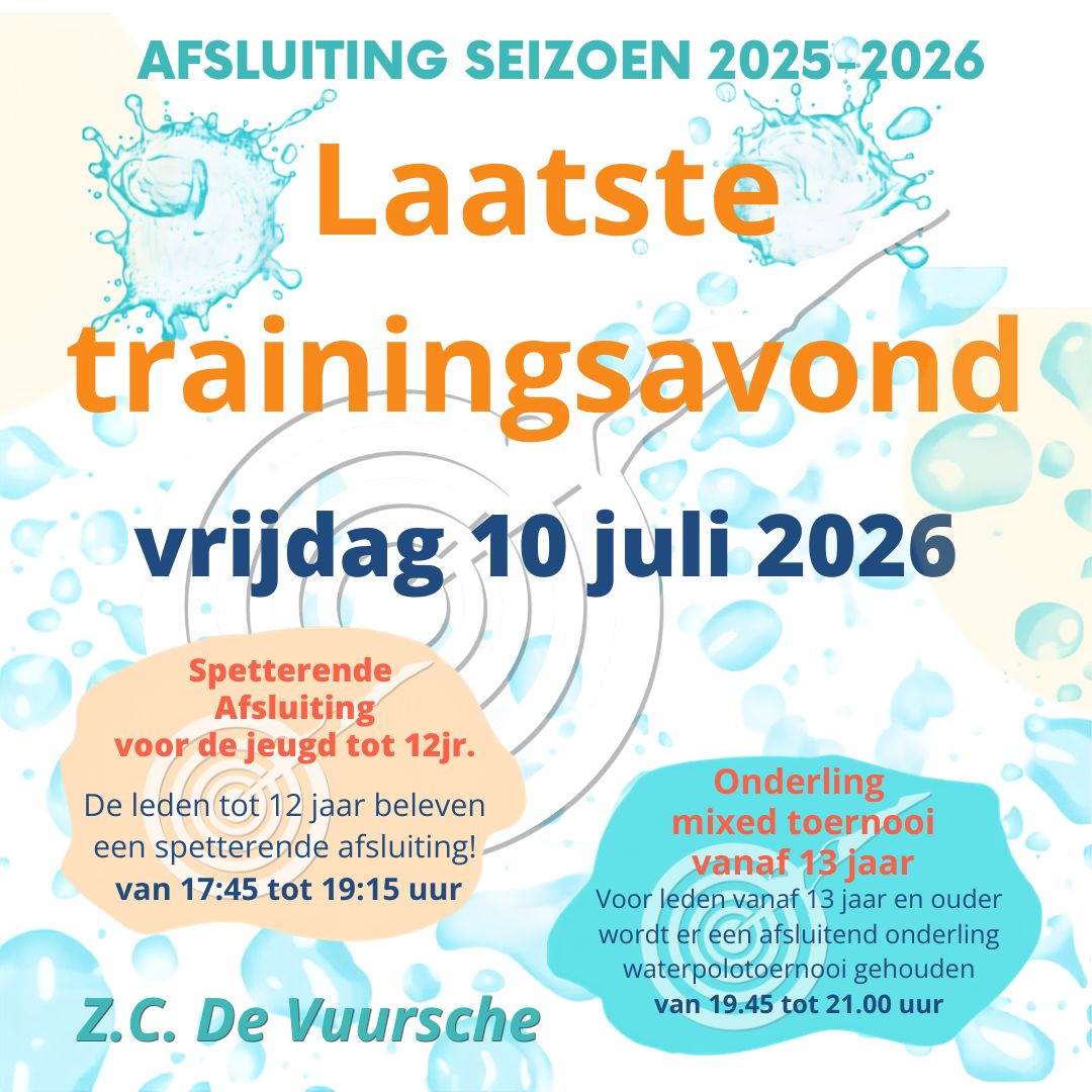 10 juli laatste trainingsavond van dit seizoen