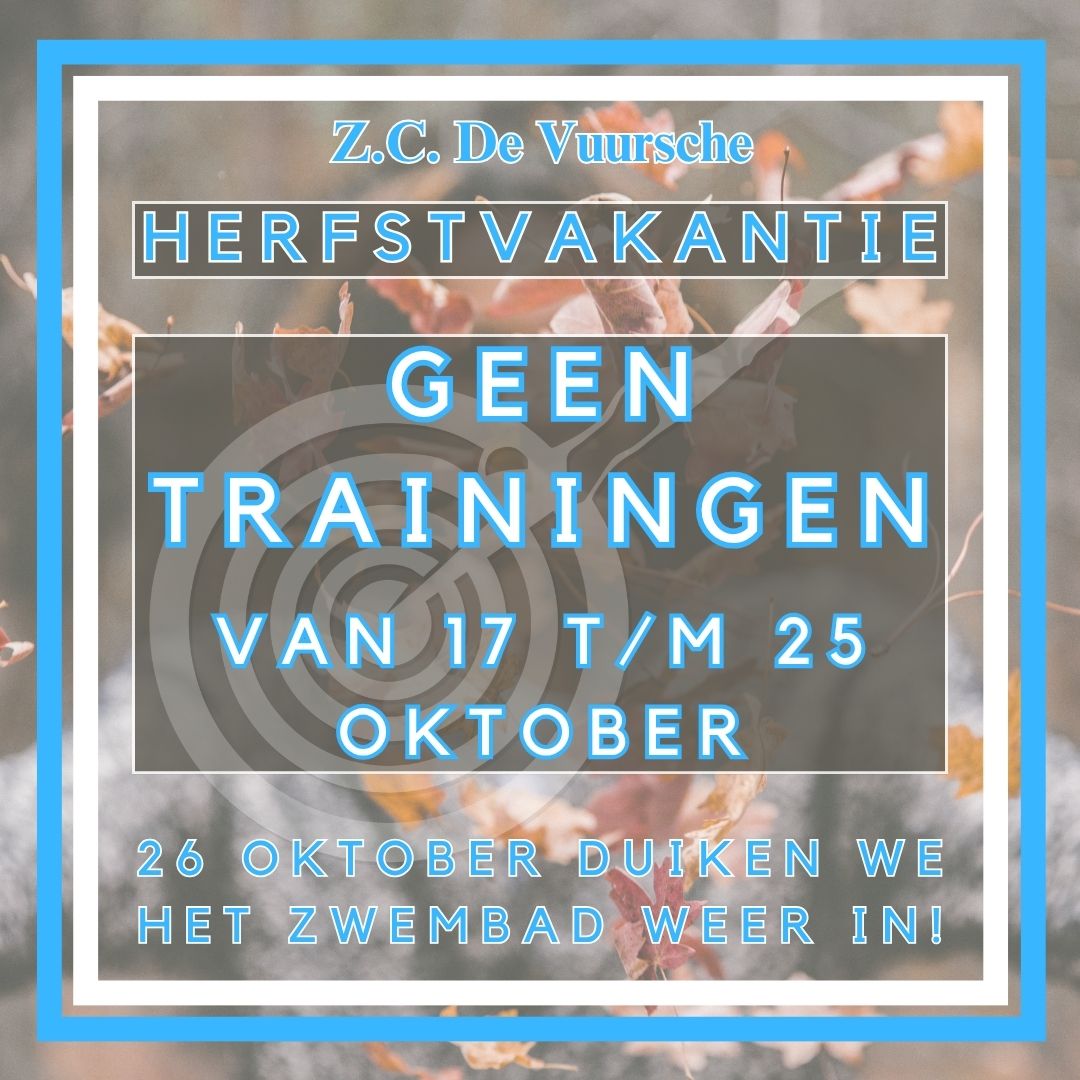 Geen trainingen herfstvakantie