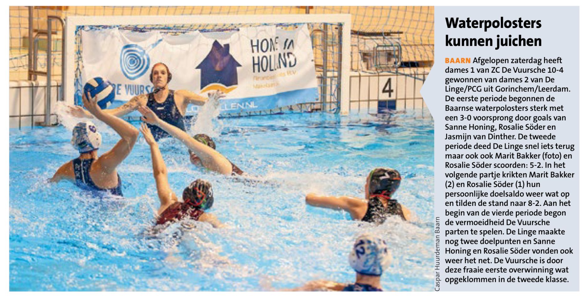Waterpolosters kunnen juichen